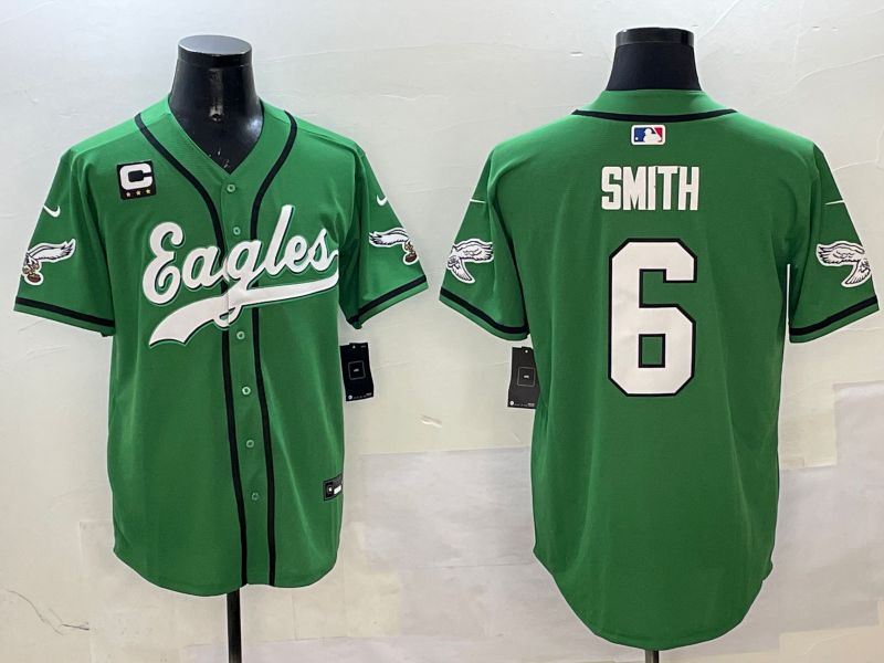 Men Philadelphia Eagles #6 Smith Green three generations Jointly Name 2025 Nike Limited NFL Jersey style 13
